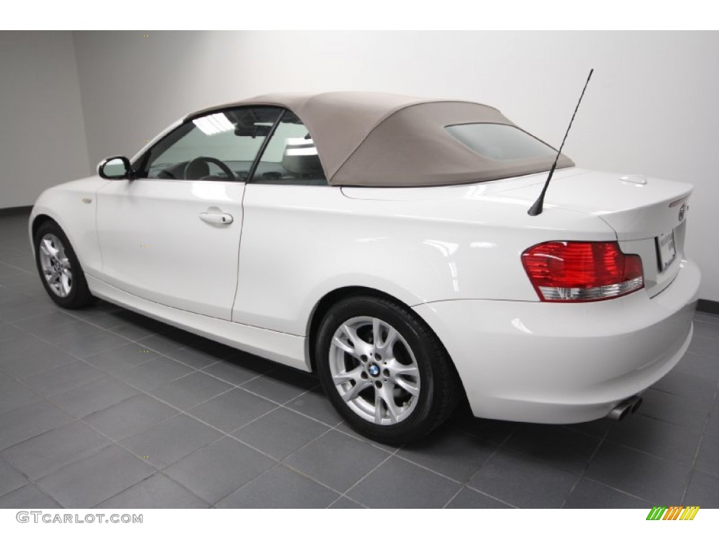 2008 1 Series 128i Convertible - Alpine White / Taupe photo #5