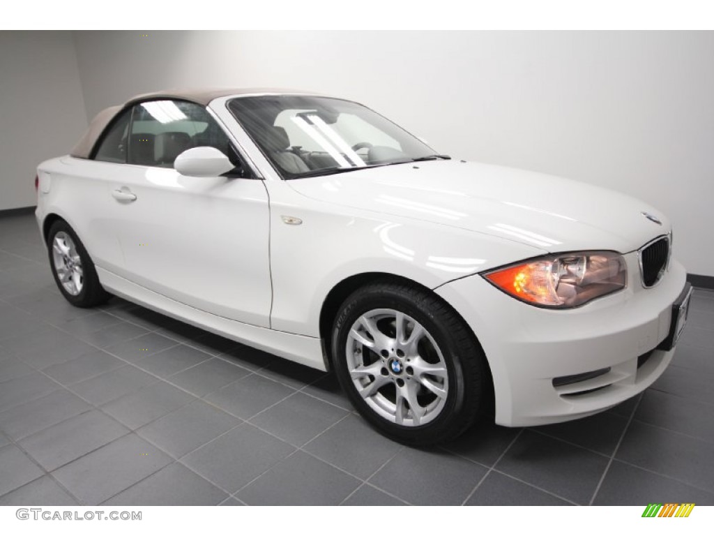 2008 1 Series 128i Convertible - Alpine White / Taupe photo #9
