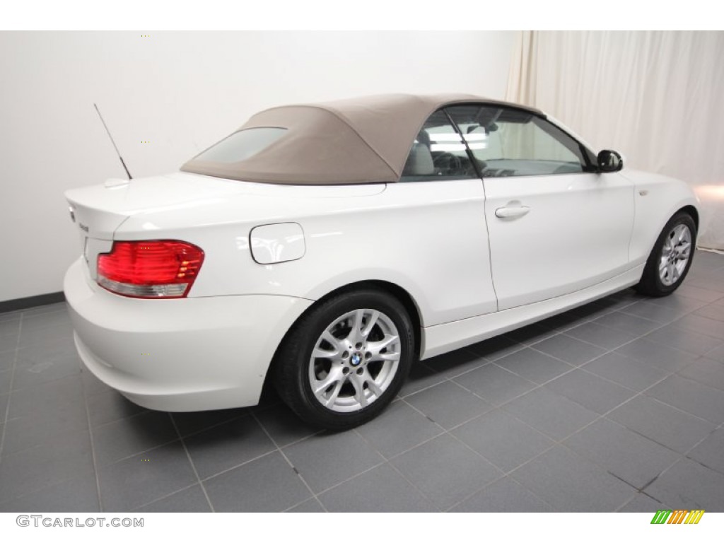 2008 1 Series 128i Convertible - Alpine White / Taupe photo #13