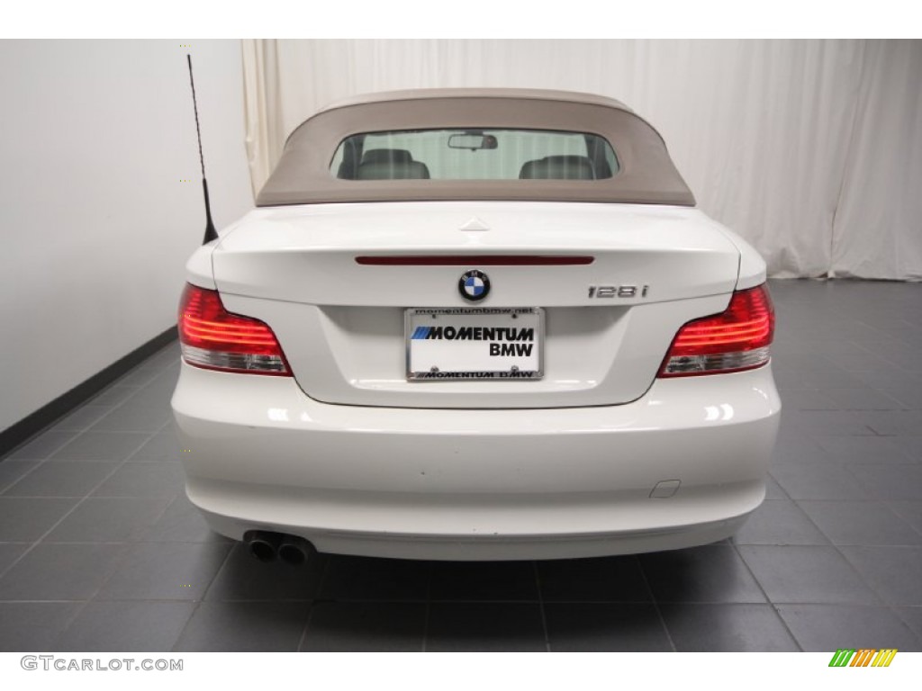 2008 1 Series 128i Convertible - Alpine White / Taupe photo #14