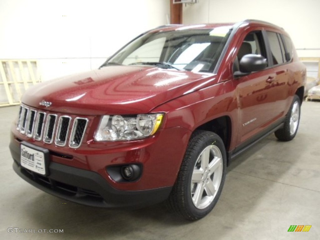 2012 Compass Limited 4x4 - Deep Cherry Red Crystal Pearl / Dark Slate Gray/Light Pebble Beige photo #1