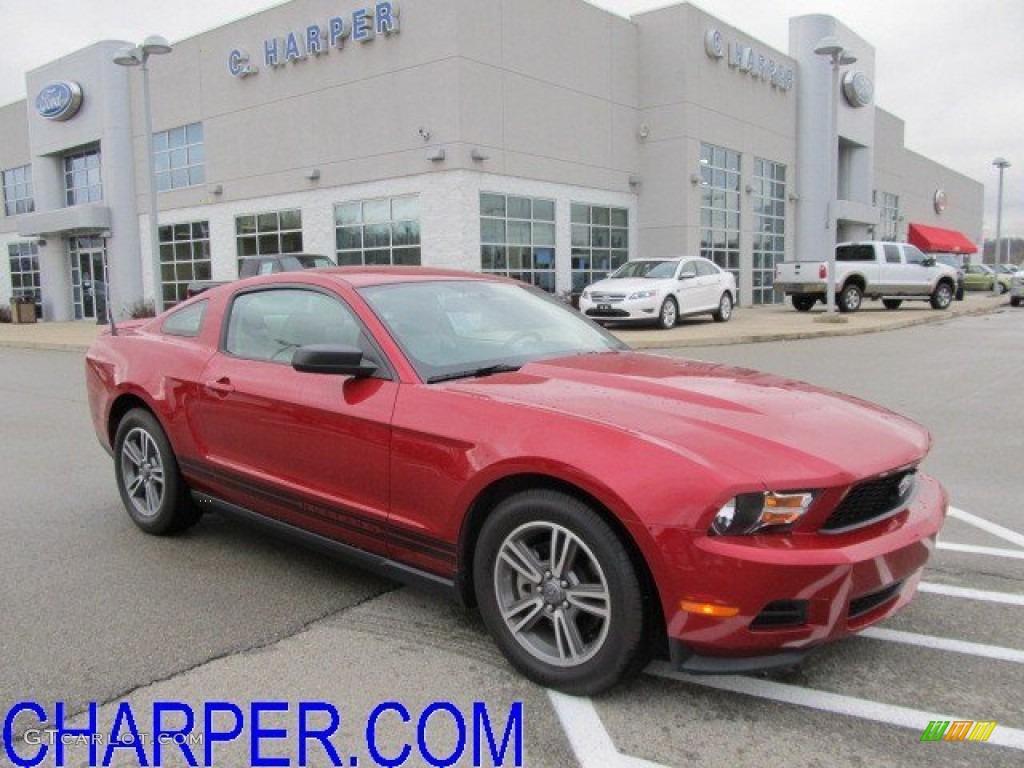 2011 Mustang V6 Premium Coupe - Red Candy Metallic / Stone photo #1