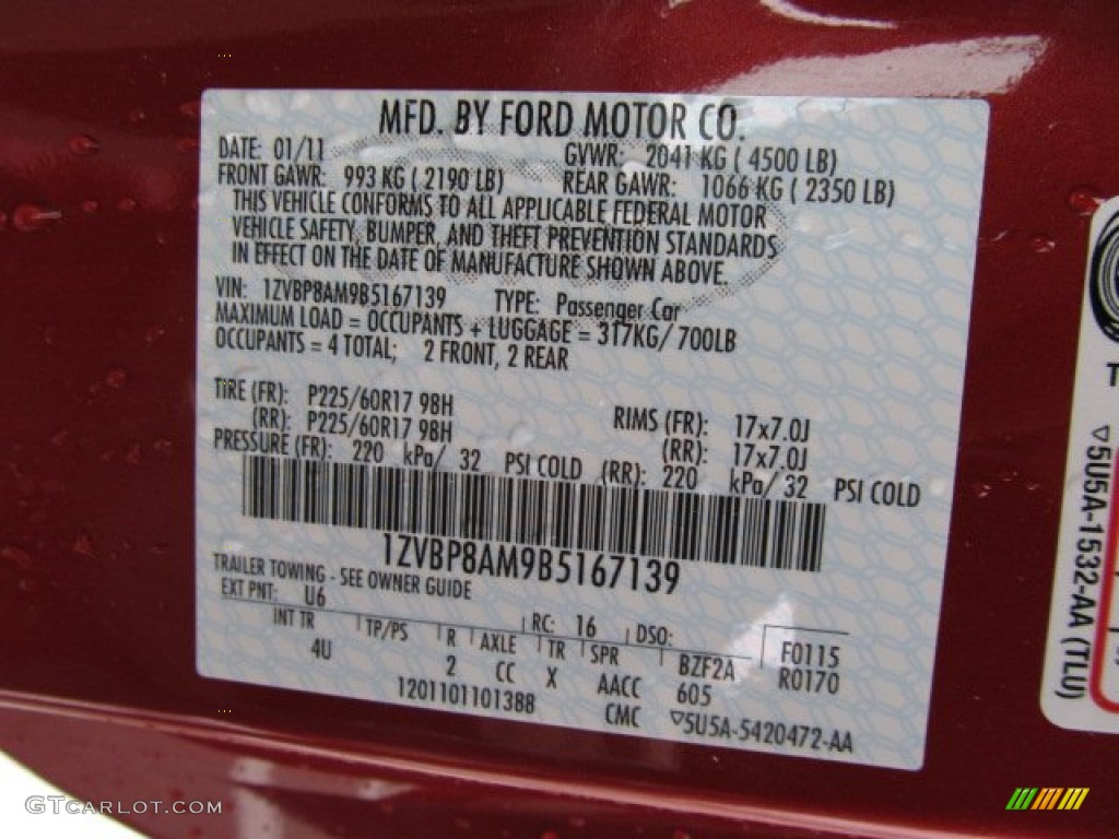 2011 Mustang V6 Premium Coupe - Red Candy Metallic / Stone photo #24
