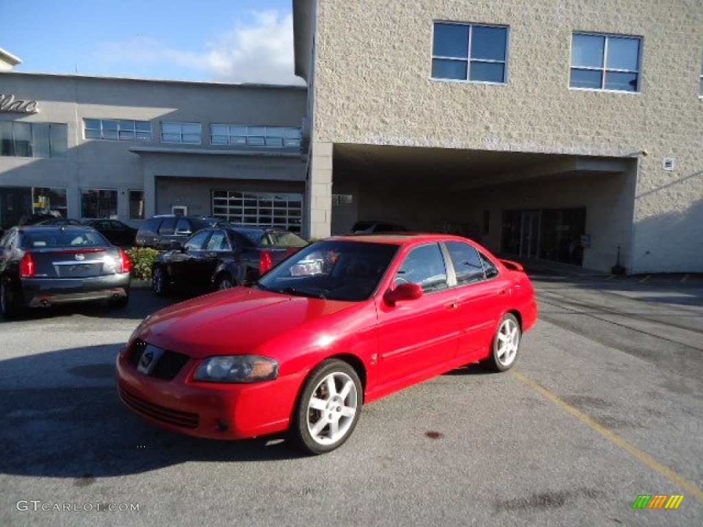 2004 Sentra SE-R Spec V - Aztec Red / SE-R Black/Silver photo #42