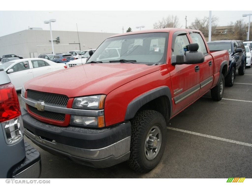 2003 Silverado 2500HD LT Crew Cab 4x4 - Victory Red / Medium Gray photo #4