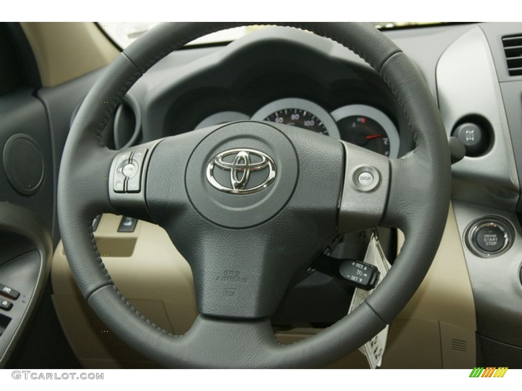 2012 Toyota RAV4 V6 Limited 4WD Sand Beige Steering Wheel Photo #60259730