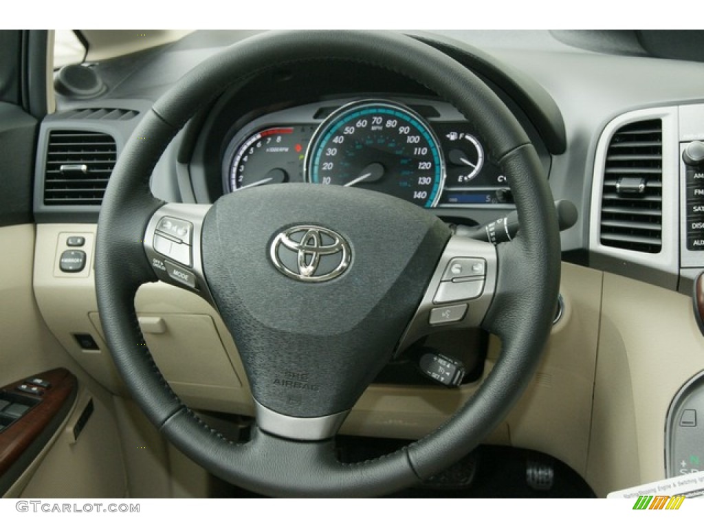 2012 Toyota Venza XLE AWD Ivory Steering Wheel Photo #60260174