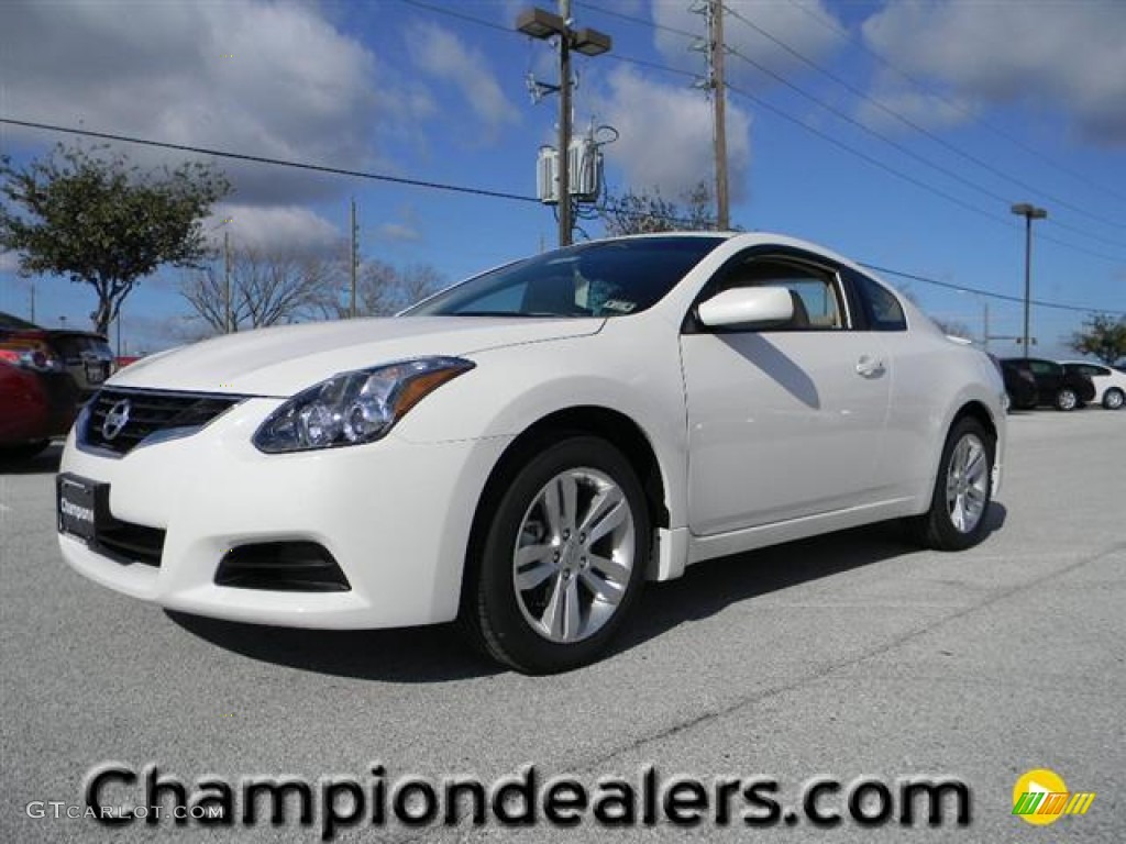 2012 Altima 2.5 S Coupe - Winter Frost White / Charcoal photo #1