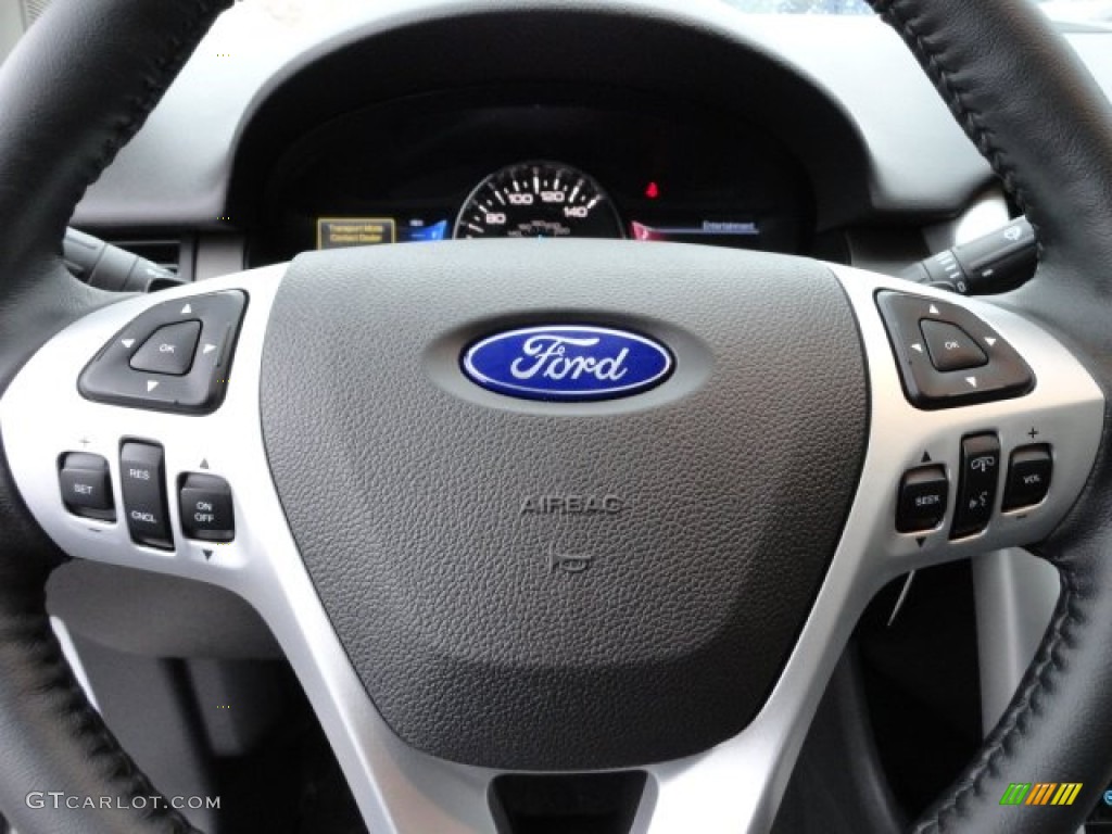 2012 Ford Edge Sport AWD Charcoal Black/Silver Smoke Metallic Steering Wheel Photo #60264545