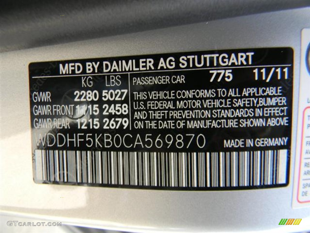 2012 E Color Code 775 for Iridium Silver Metallic Photo #60266624