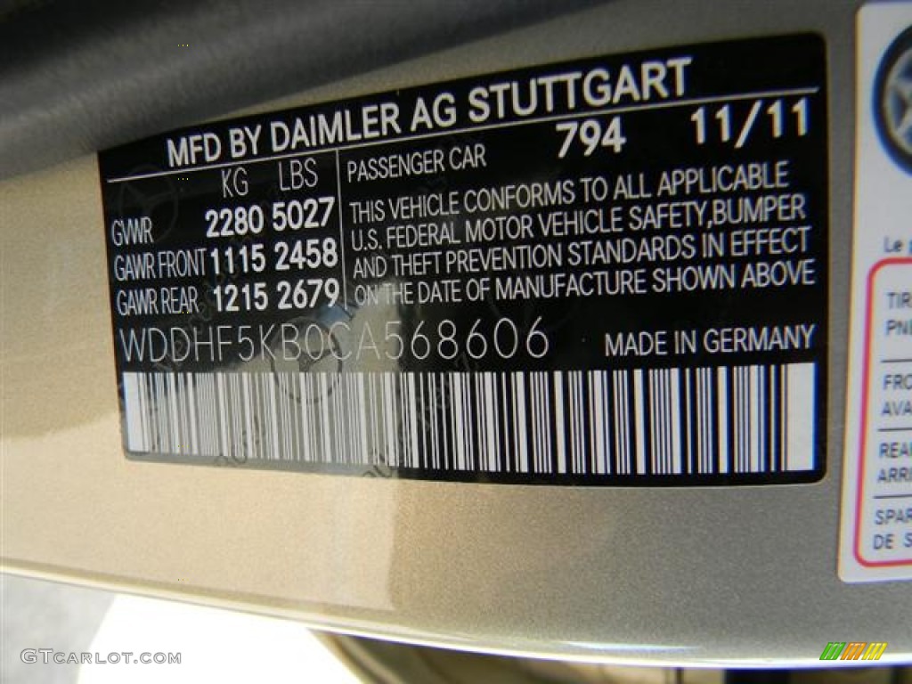 2012 E Color Code 794 for Pearl Beige Metallic Photo #60266738