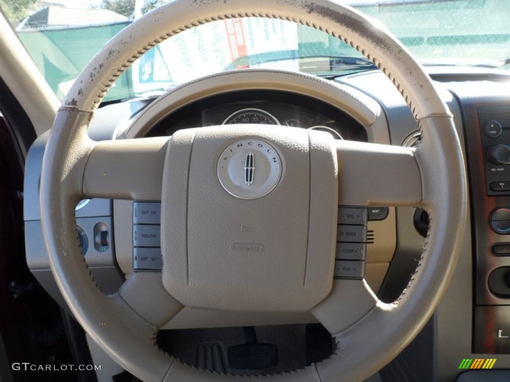 2006 Lincoln Mark LT SuperCrew Light Parchment Steering Wheel Photo #60270863