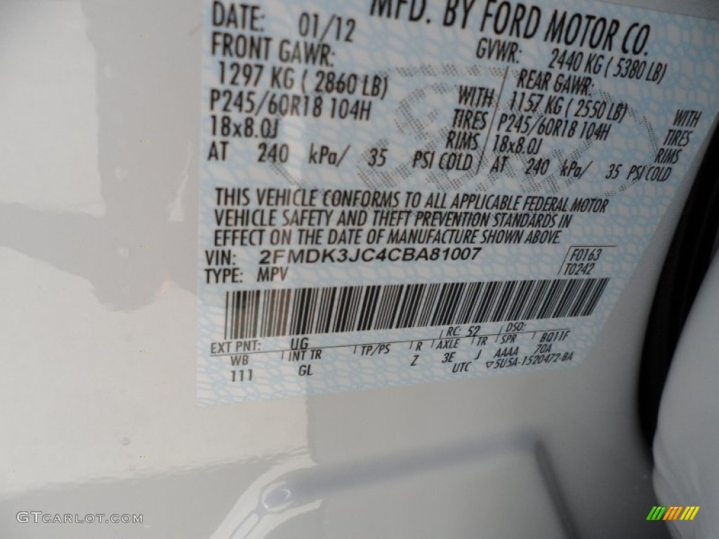 2012 Edge SEL - White Platinum Metallic Tri-Coat / Medium Light Stone photo #36