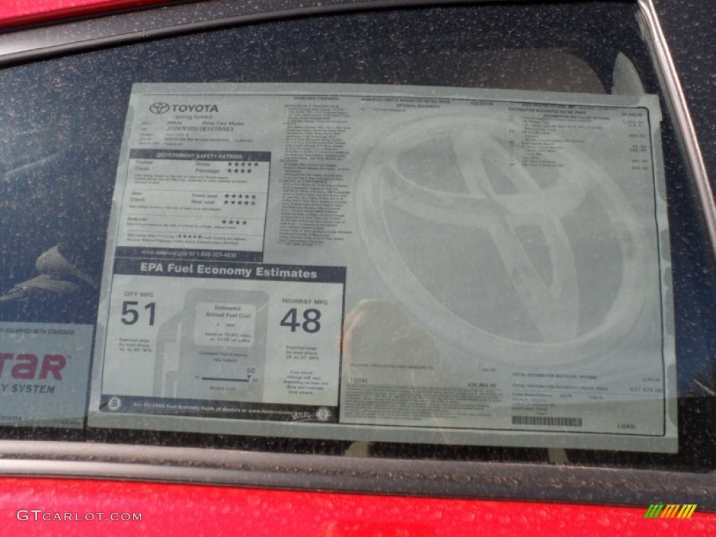 2011 Prius Hybrid II - Barcelona Red Metallic / Bisque photo #36