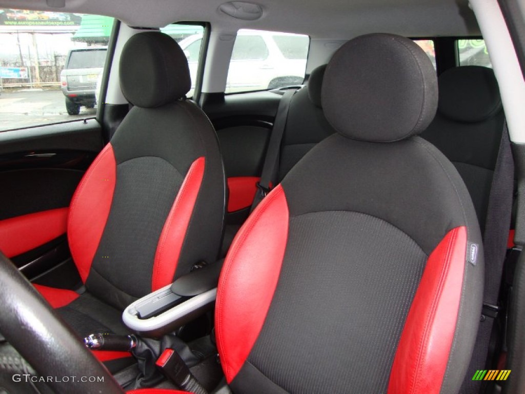 Black/Rooster Red Interior 2009 Mini Cooper S Clubman Photo #60276431