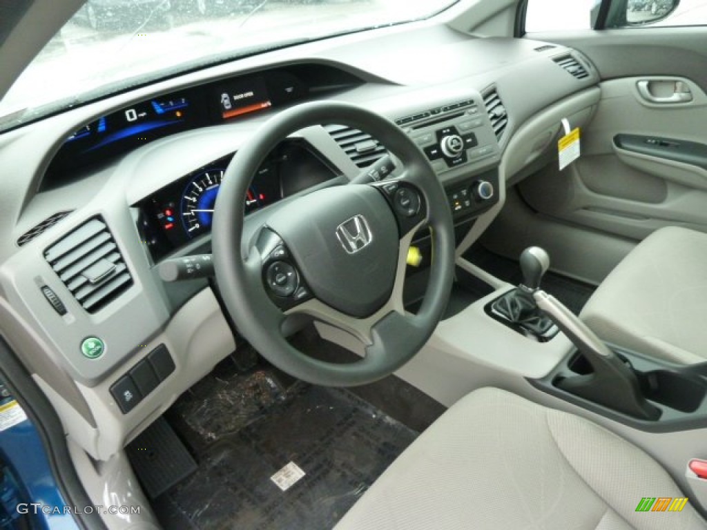 2012 Honda Civic LX Sedan Gray Dashboard Photo #60277010