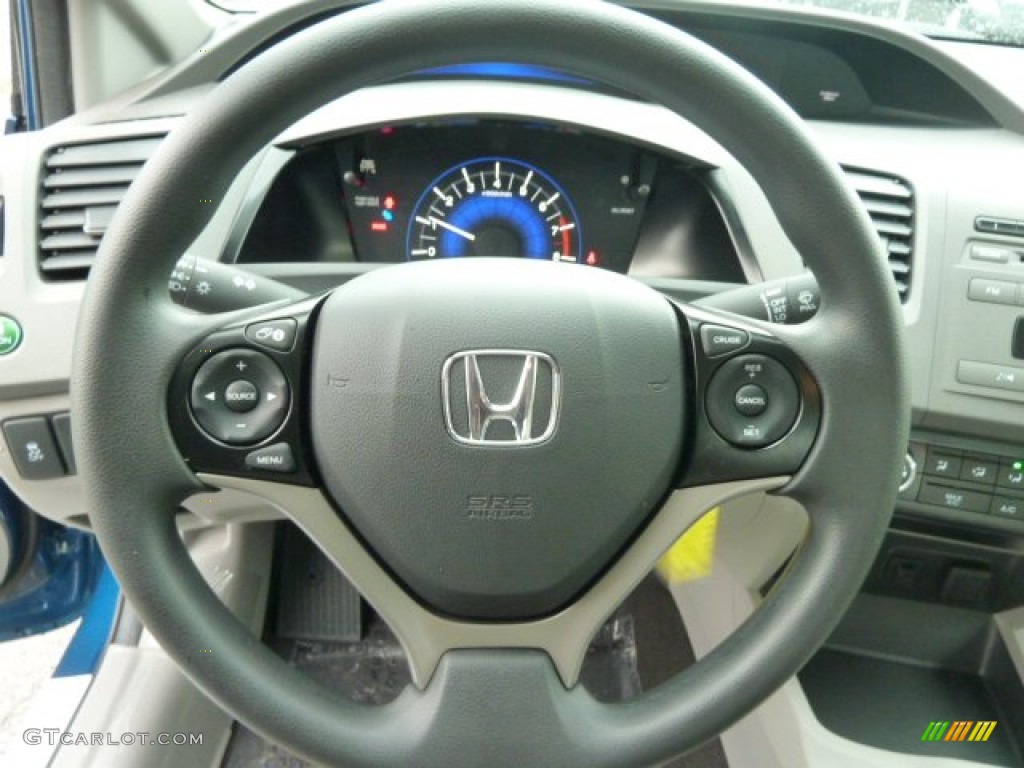 2012 Honda Civic LX Sedan Gray Steering Wheel Photo #60277028