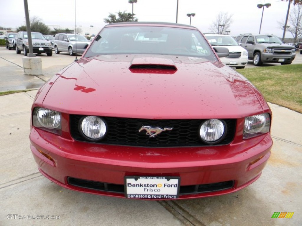 2007 Mustang GT Premium Convertible - Redfire Metallic / Black/Red photo #2