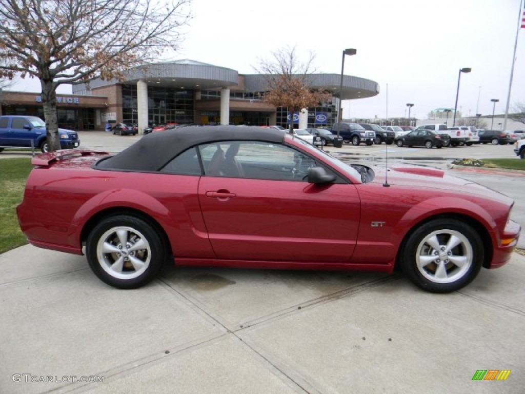 2007 Mustang GT Premium Convertible - Redfire Metallic / Black/Red photo #3