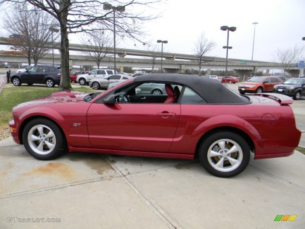 2007 Mustang GT Premium Convertible - Redfire Metallic / Black/Red photo #5