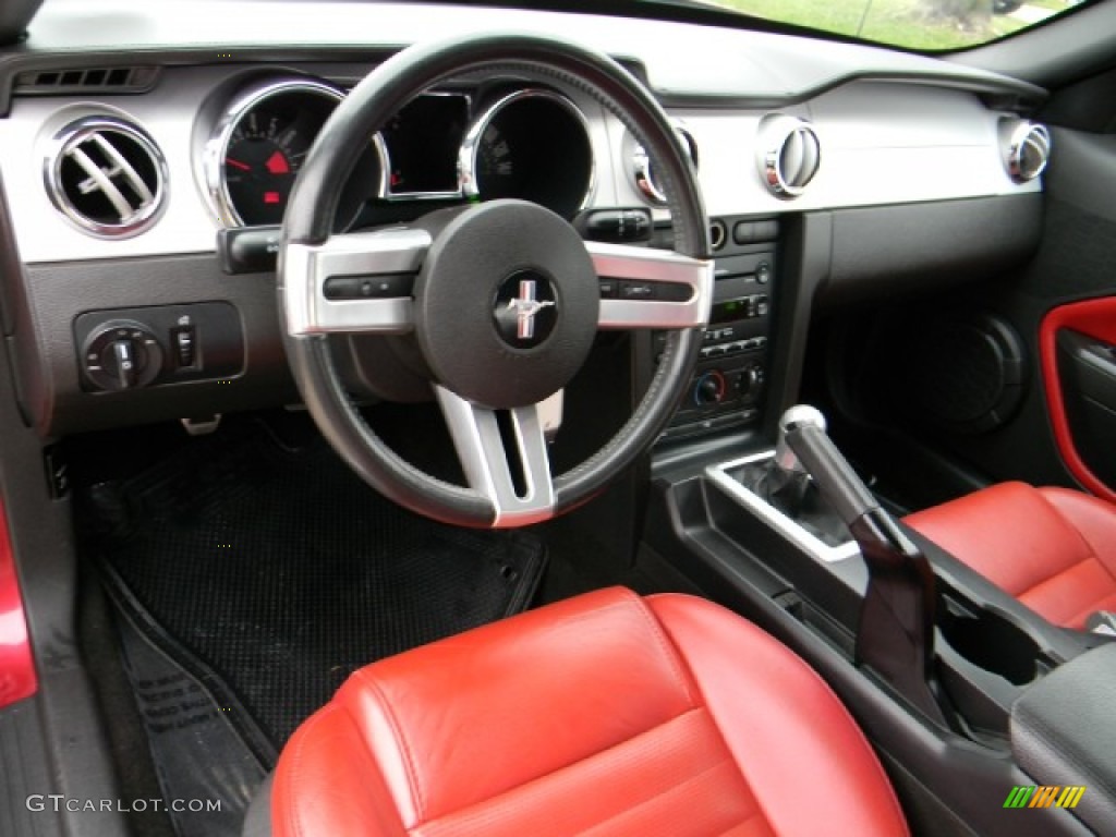2007 Mustang GT Premium Convertible - Redfire Metallic / Black/Red photo #8