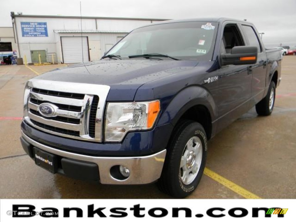 2010 F150 XLT SuperCrew - Dark Blue Pearl Metallic / Medium Stone photo #1