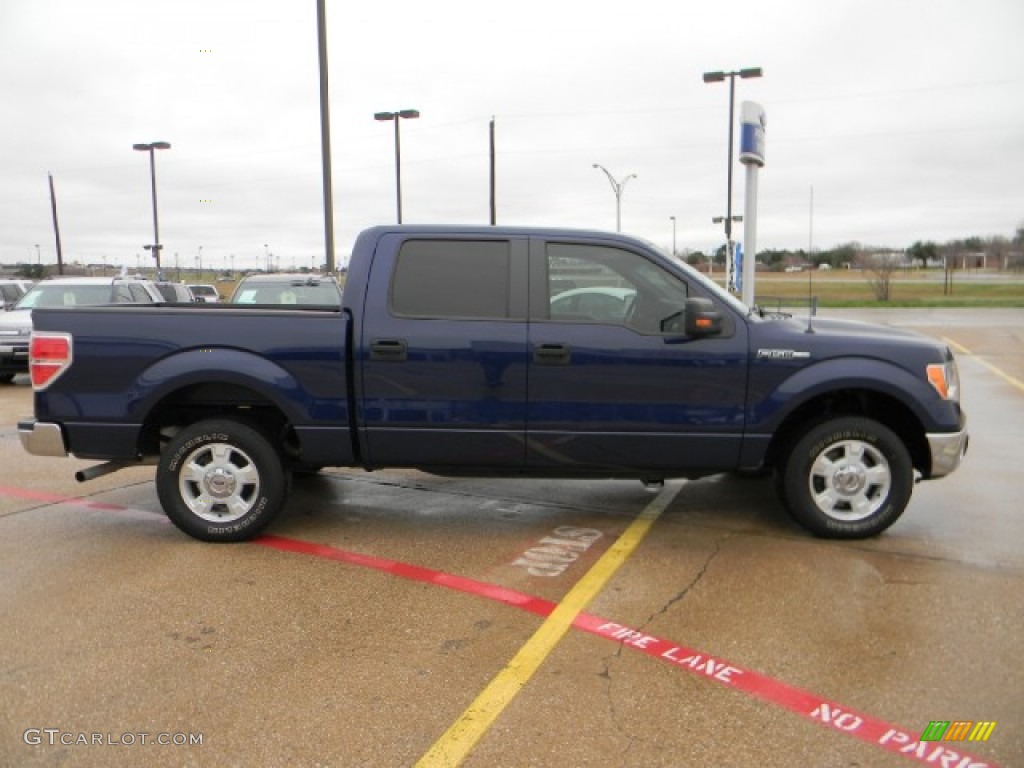 2010 F150 XLT SuperCrew - Dark Blue Pearl Metallic / Medium Stone photo #3