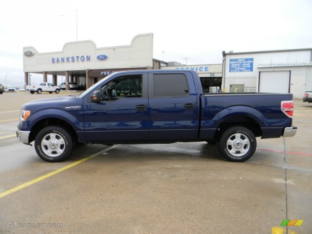 2010 F150 XLT SuperCrew - Dark Blue Pearl Metallic / Medium Stone photo #5