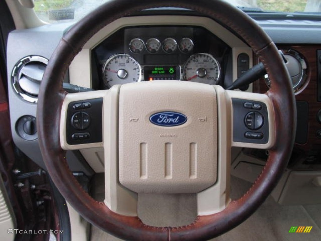 2008 Ford F450 Super Duty King Ranch Crew Cab 4x4 Dually Chaparral Leather Steering Wheel Photo #60280889