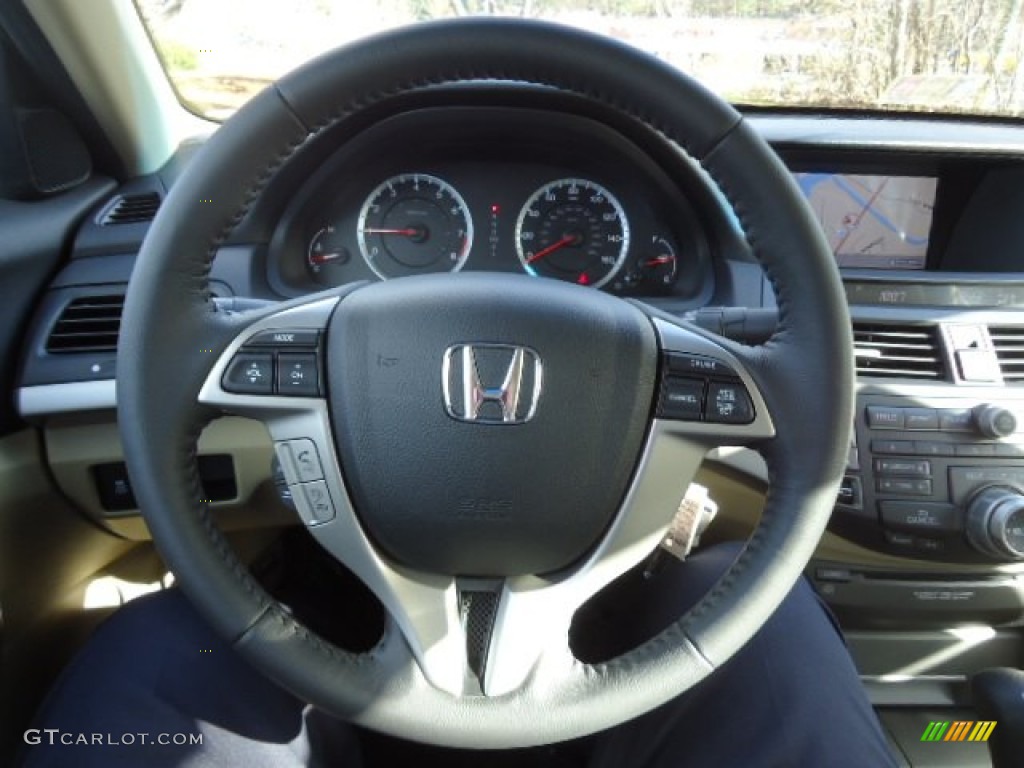 2012 Honda Accord EX-L Coupe Ivory Steering Wheel Photo #60281669