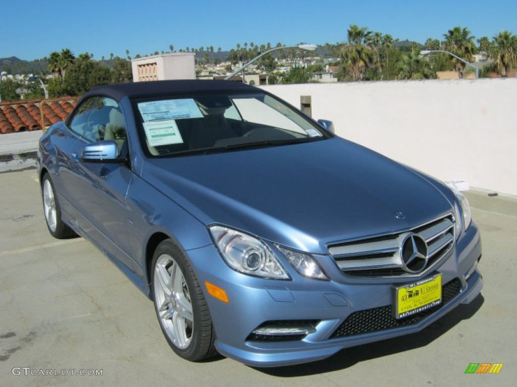 2012 E 550 Cabriolet - Quartz Blue Metallic / Almond/Mocha photo #1