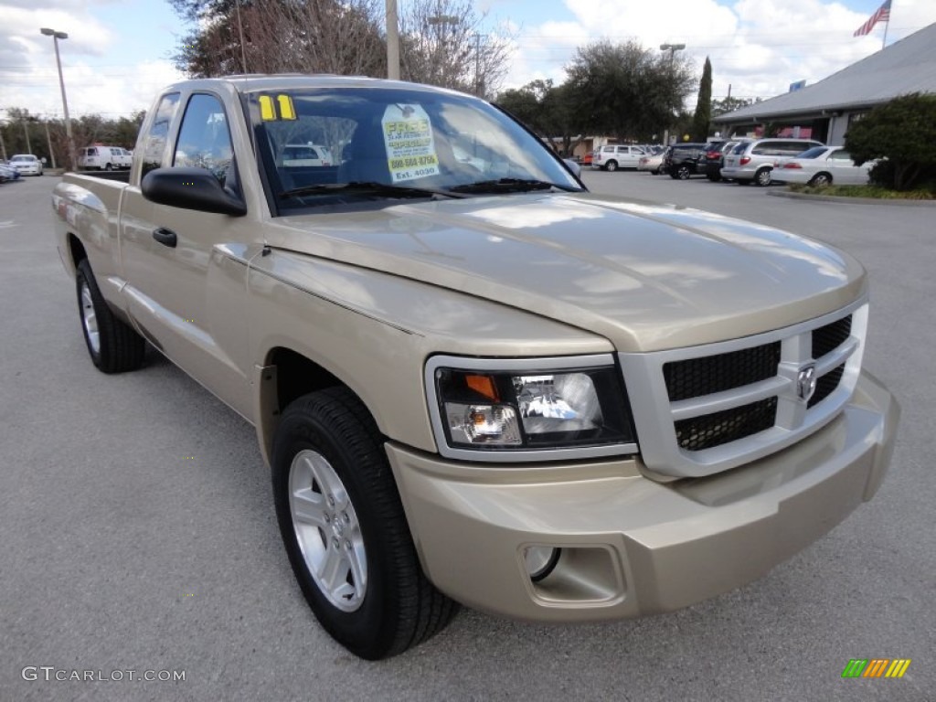 2011 Dakota Big Horn Extended Cab - White Gold Metallic / Dark Khaki/Medium Khaki photo #10