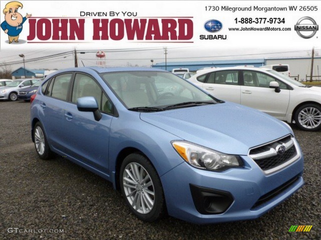 2012 Impreza 2.0i Premium 5 Door - Sky Blue Metallic / Ivory photo #1