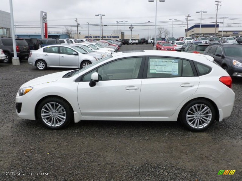 2012 Impreza 2.0i Premium 5 Door - Satin White Pearl / Ivory photo #4