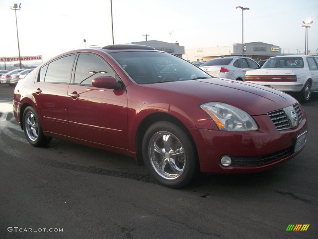 2004 Maxima 3.5 SL - Red Opulence / Cafe Latte photo #1
