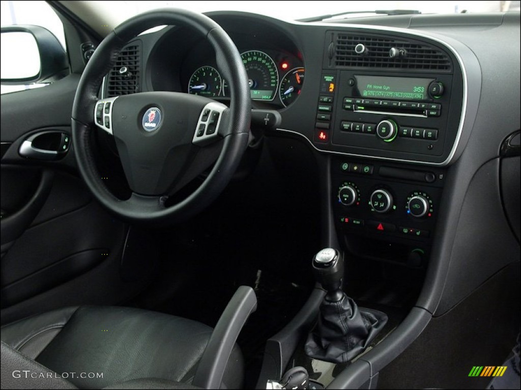 Black Interior 2008 Saab 9-3 Aero XWD Sport Sedan Photo #60293531