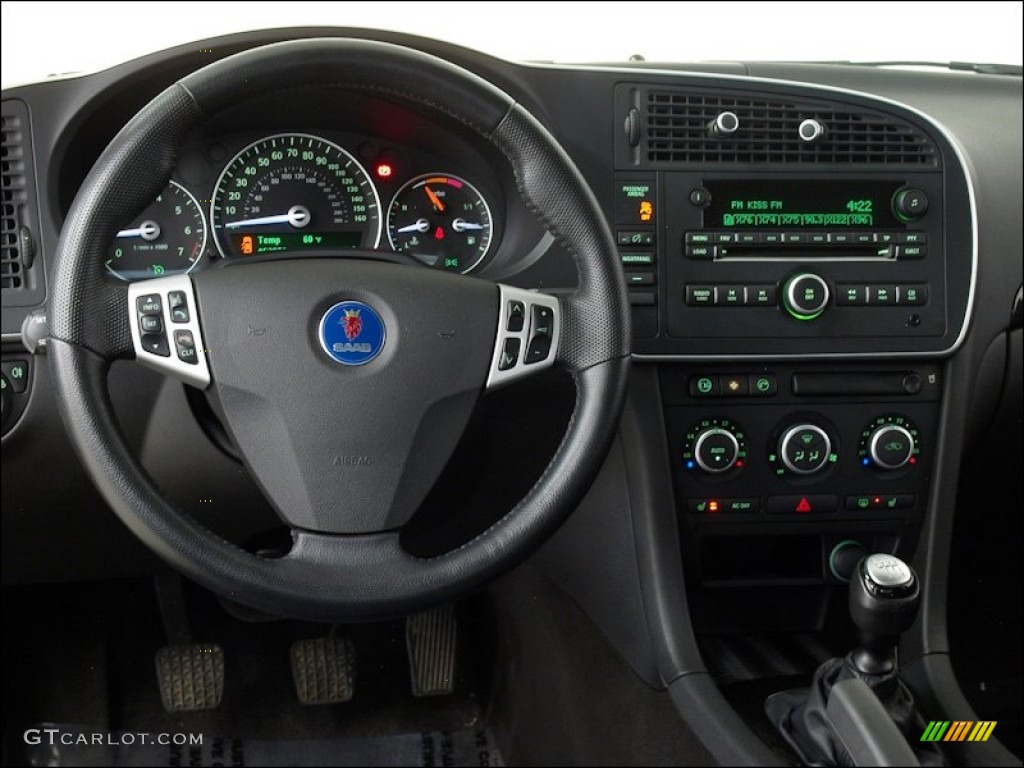 2008 Saab 9-3 Aero XWD Sport Sedan Black Dashboard Photo #60293584