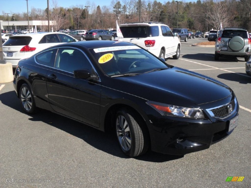 2009 Accord EX-L Coupe - Crystal Black Pearl / Black photo #2