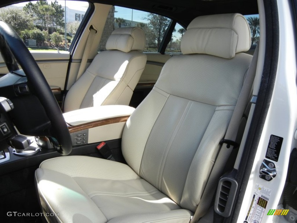 Cream Beige Interior 2008 BMW 7 Series 750Li Sedan Photo #60295687