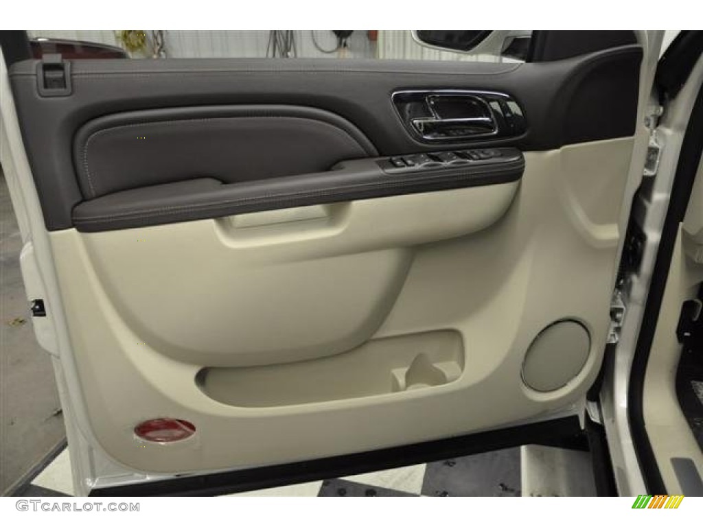 2012 Cadillac Escalade Platinum AWD Cocoa/Light Linen Door Panel Photo #60296162