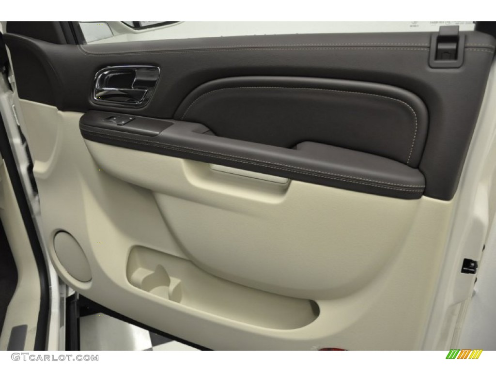 2012 Cadillac Escalade Platinum AWD Cocoa/Light Linen Door Panel Photo #60296369