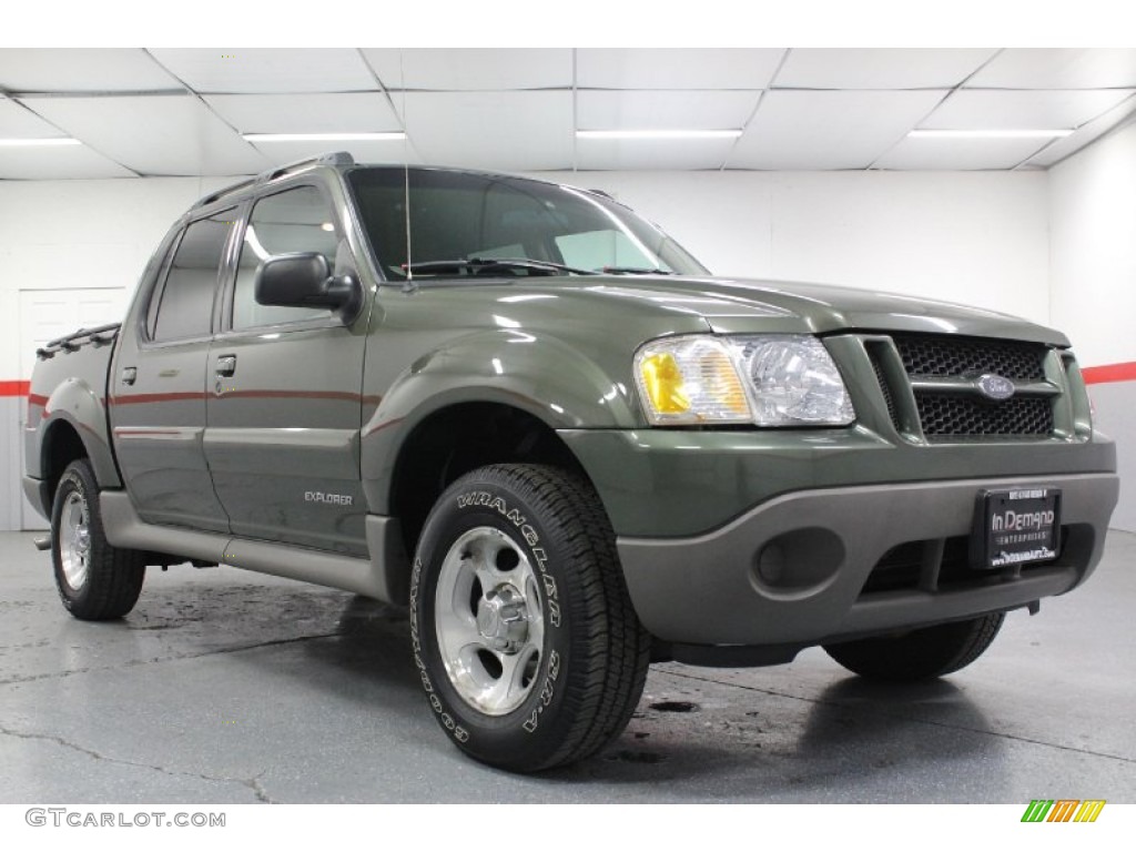 2002 Explorer Sport Trac 4x4 - Estate Green Metallic / Medium Prairie Tan photo #4