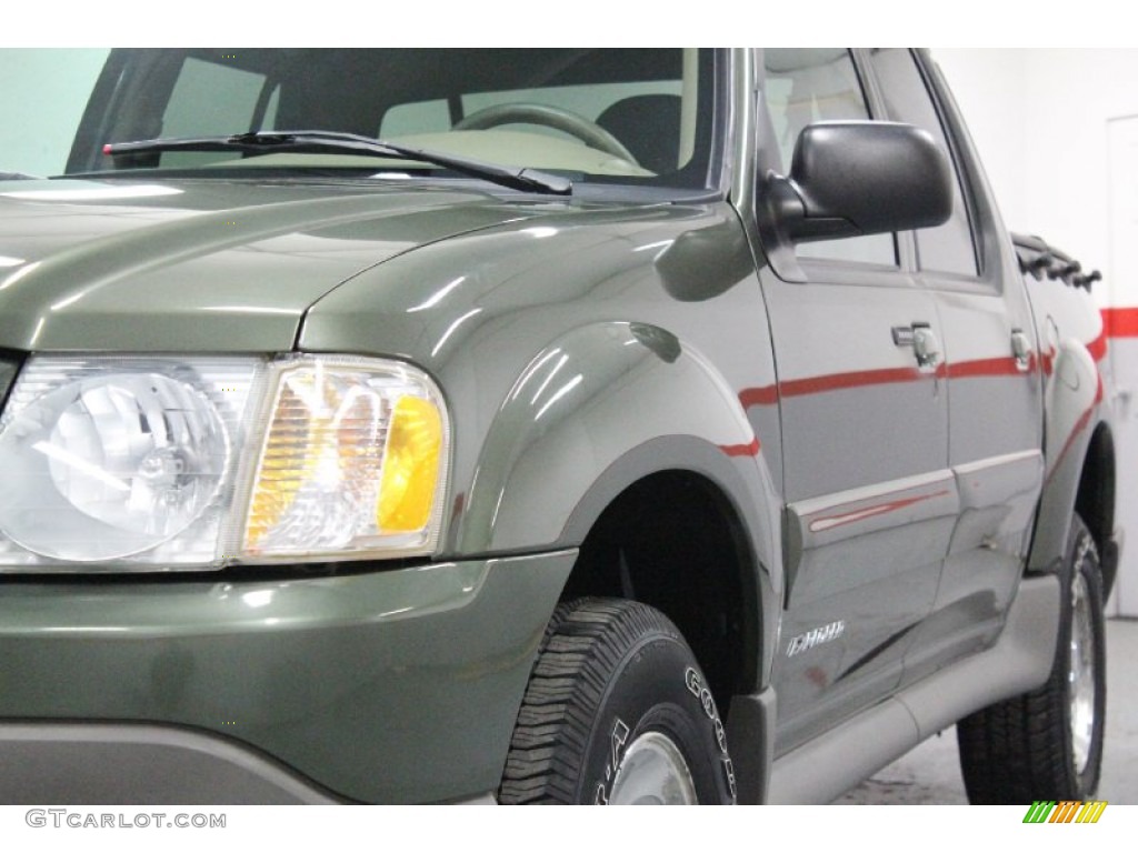 2002 Explorer Sport Trac 4x4 - Estate Green Metallic / Medium Prairie Tan photo #11