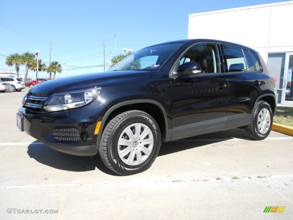 2012 Tiguan S - Deep Black Metallic / Black photo #3