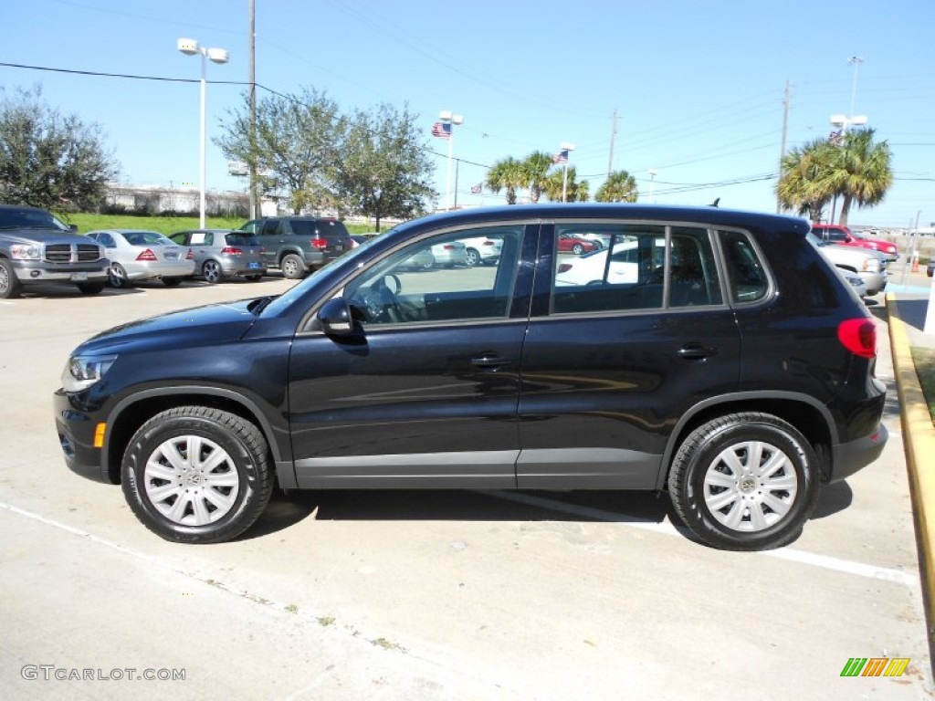 2012 Tiguan S - Deep Black Metallic / Black photo #4