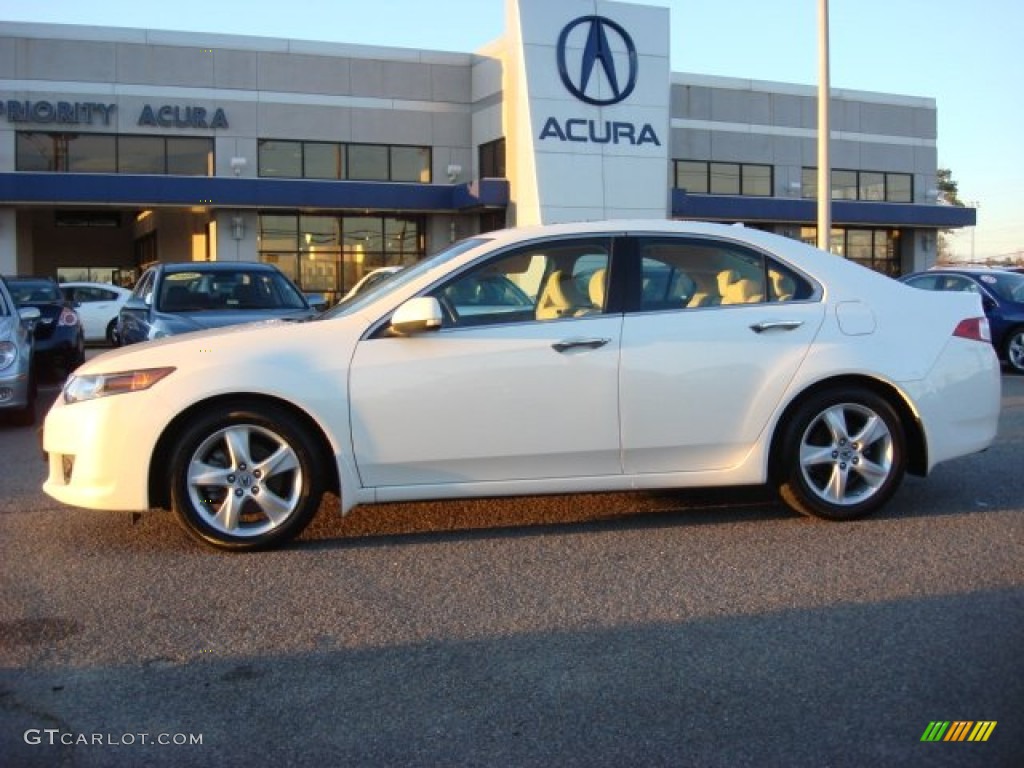 2010 TSX Sedan - Premium White Pearl / Taupe photo #3