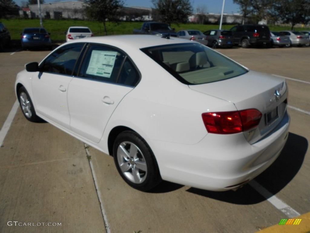 2012 Jetta TDI Sedan - Candy White / Cornsilk Beige photo #5