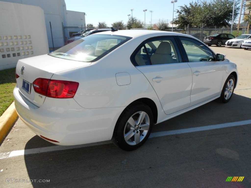 2012 Jetta TDI Sedan - Candy White / Cornsilk Beige photo #7