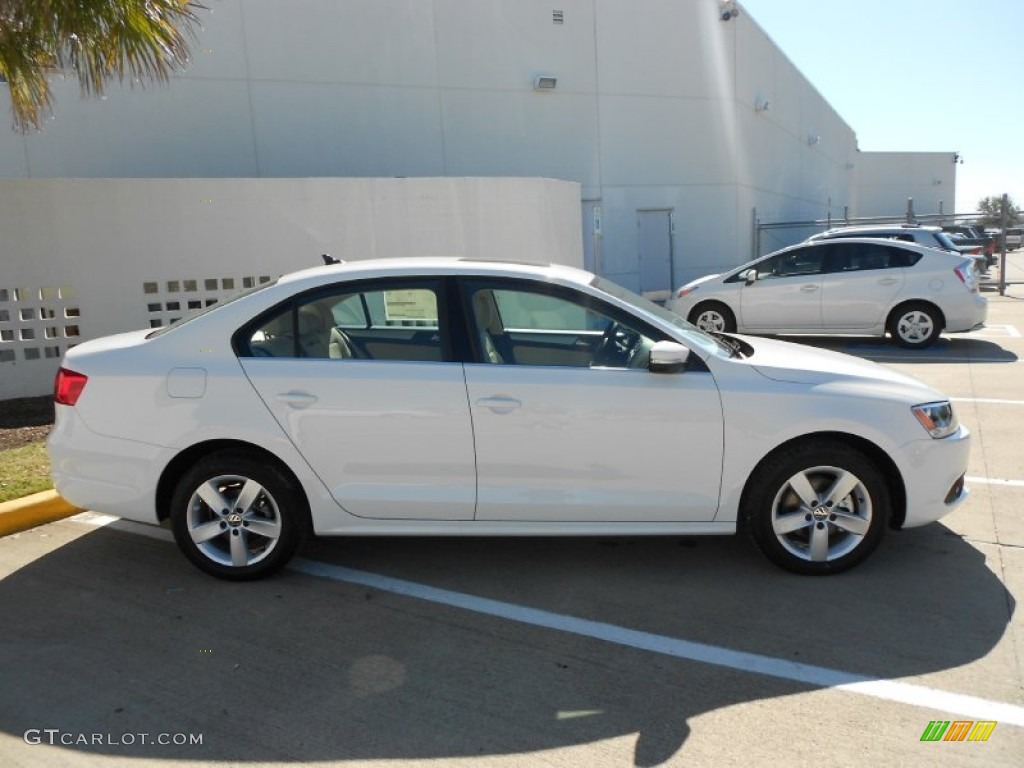 2012 Jetta TDI Sedan - Candy White / Cornsilk Beige photo #8