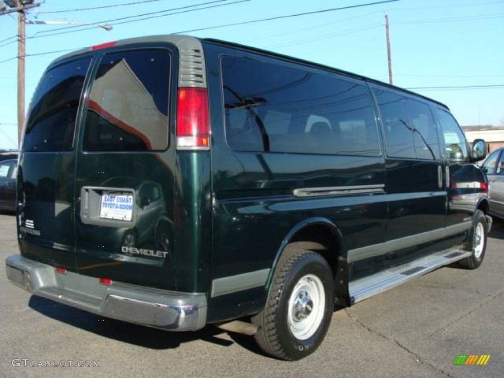 2001 Express 3500 LS Extended Heavy Duty Passenger Van - Forest Green Metallic / Neutral photo #3